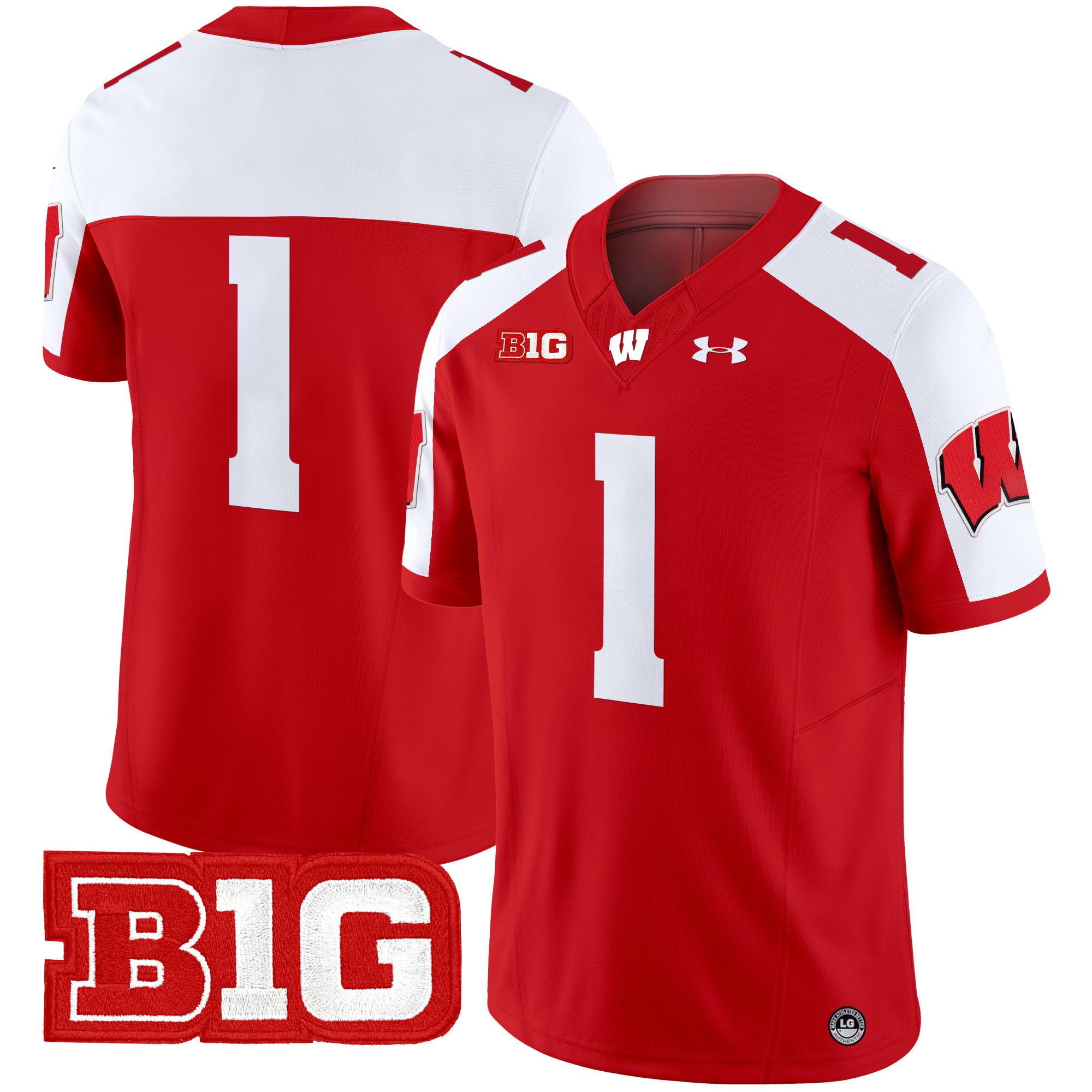 Men Wisconsin Badgers 1 No Name Red 2024 Vapor Limited NCAA Jersey